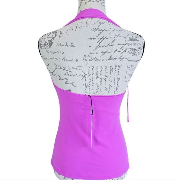 Susana Monaco -1636 NWT Cowl Halter Top in Bubble Purple Pink Size Small - Picture 5 of 8